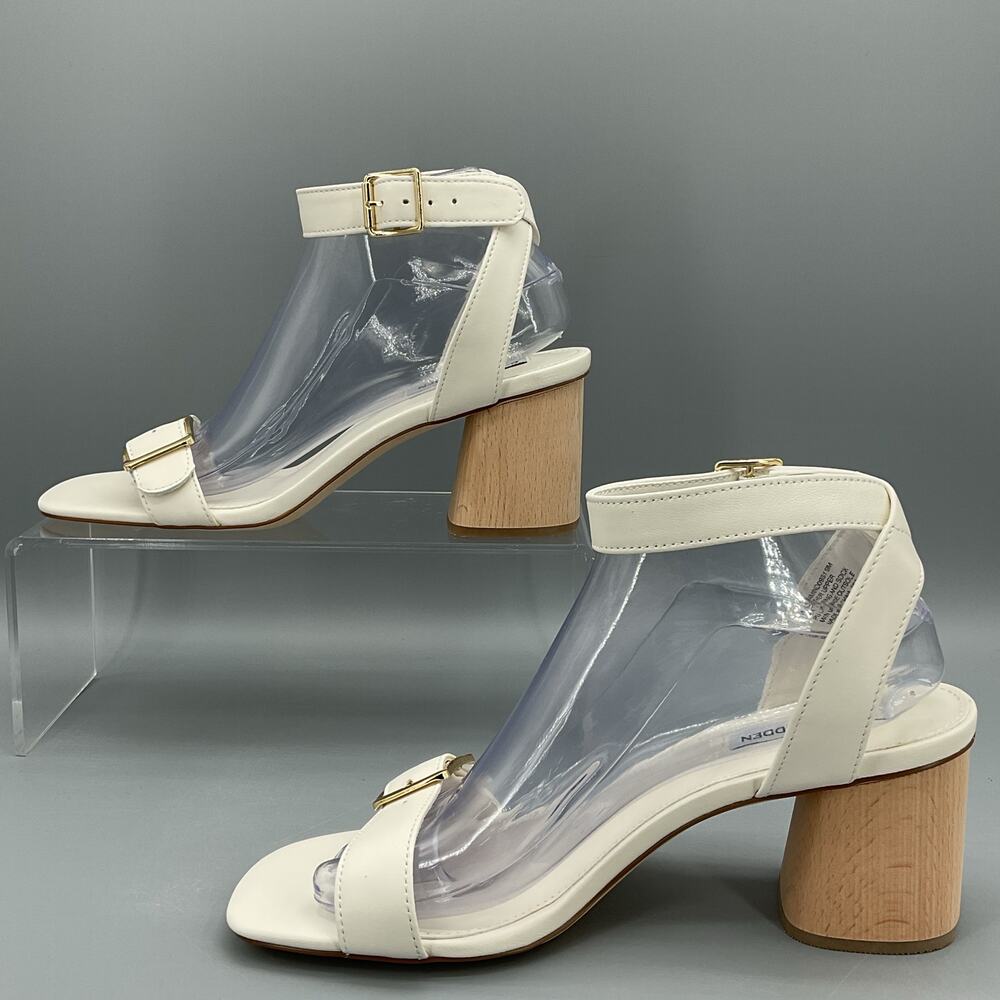 New Steve Madden Women’s Mindi Block Heel City Sandals White Size 9 - Picture 2 of 11
